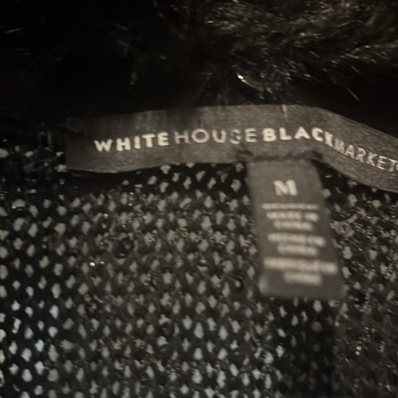 White House Black Market long sweater with Fur Collar - Picture 3 of 7